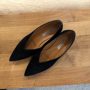 Emme Parsons Black Suede Pointy Flats size 39